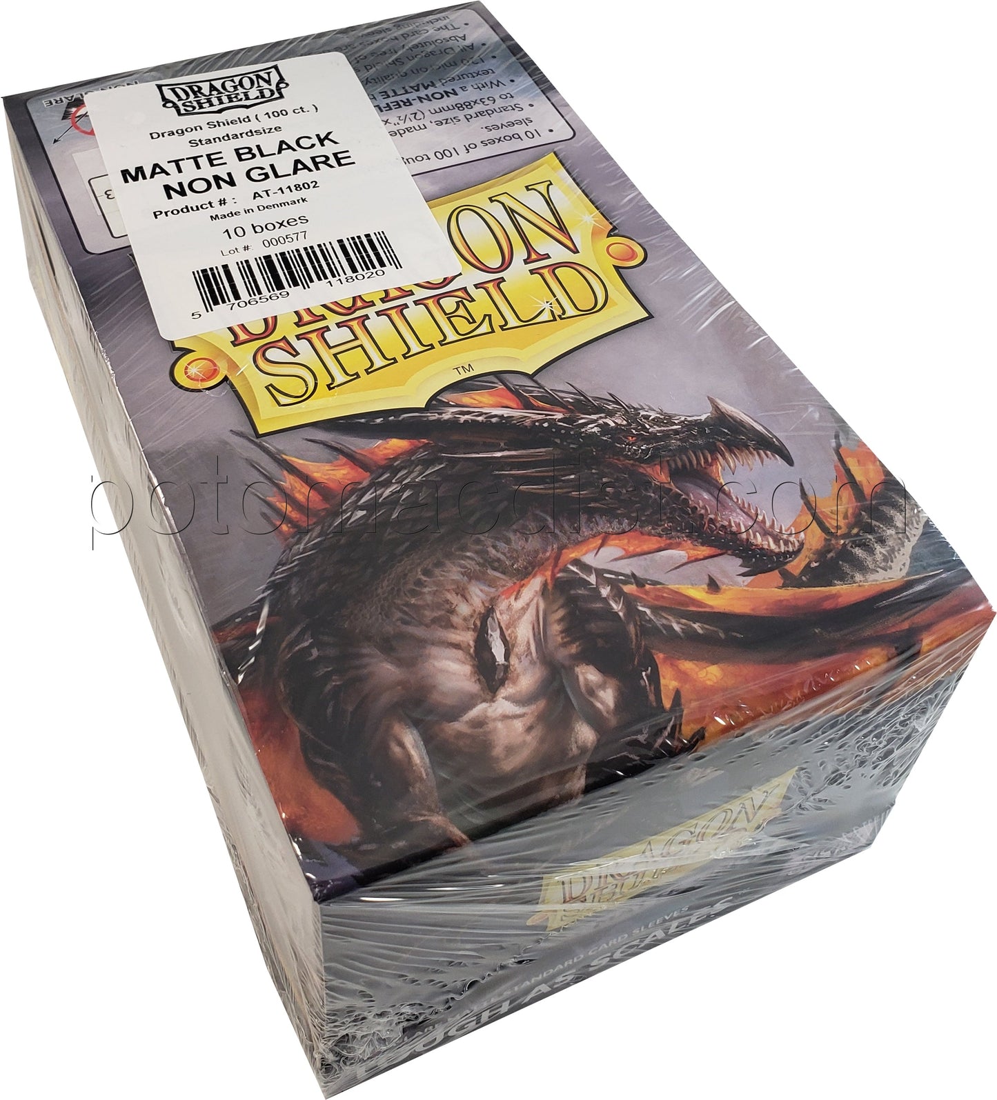 Dragon Shield Standard Size Card Game Sleeves Box - Matte Black Non-Glare Amina