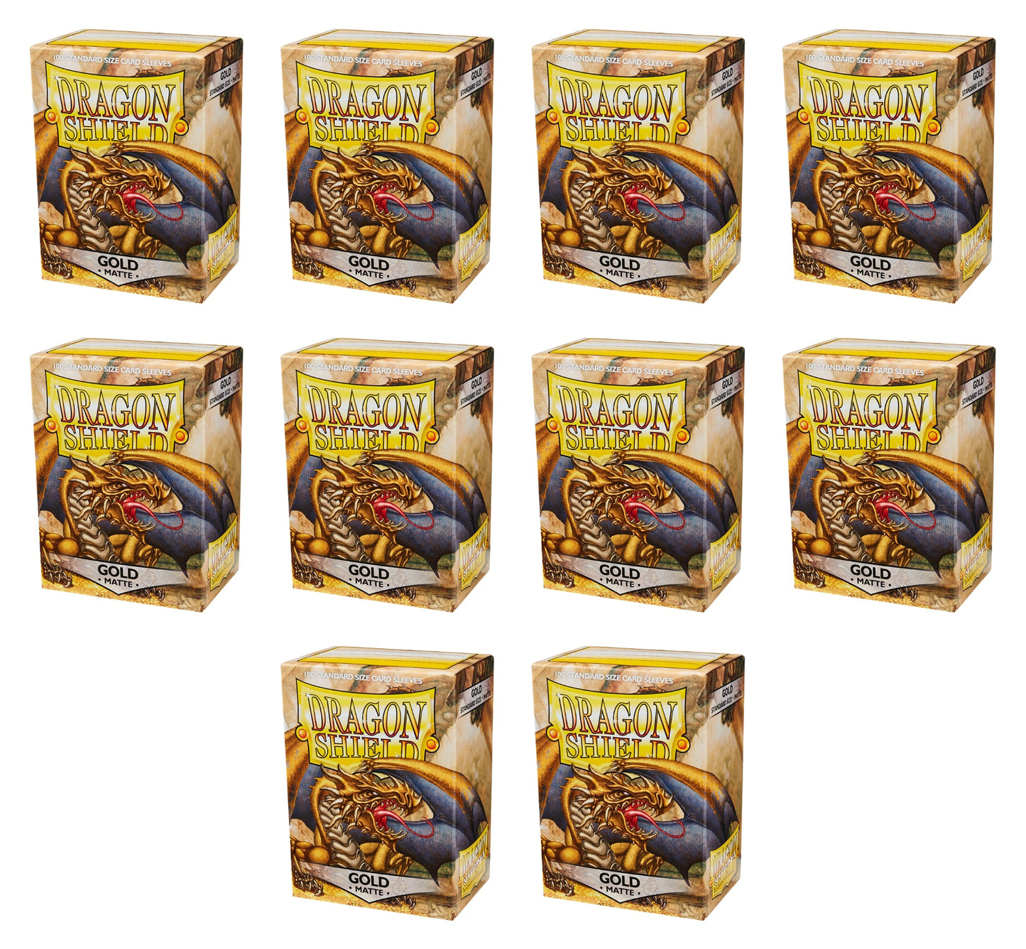 Dragon Shield Standard Size Card Game Sleeves Box - Matte Gold