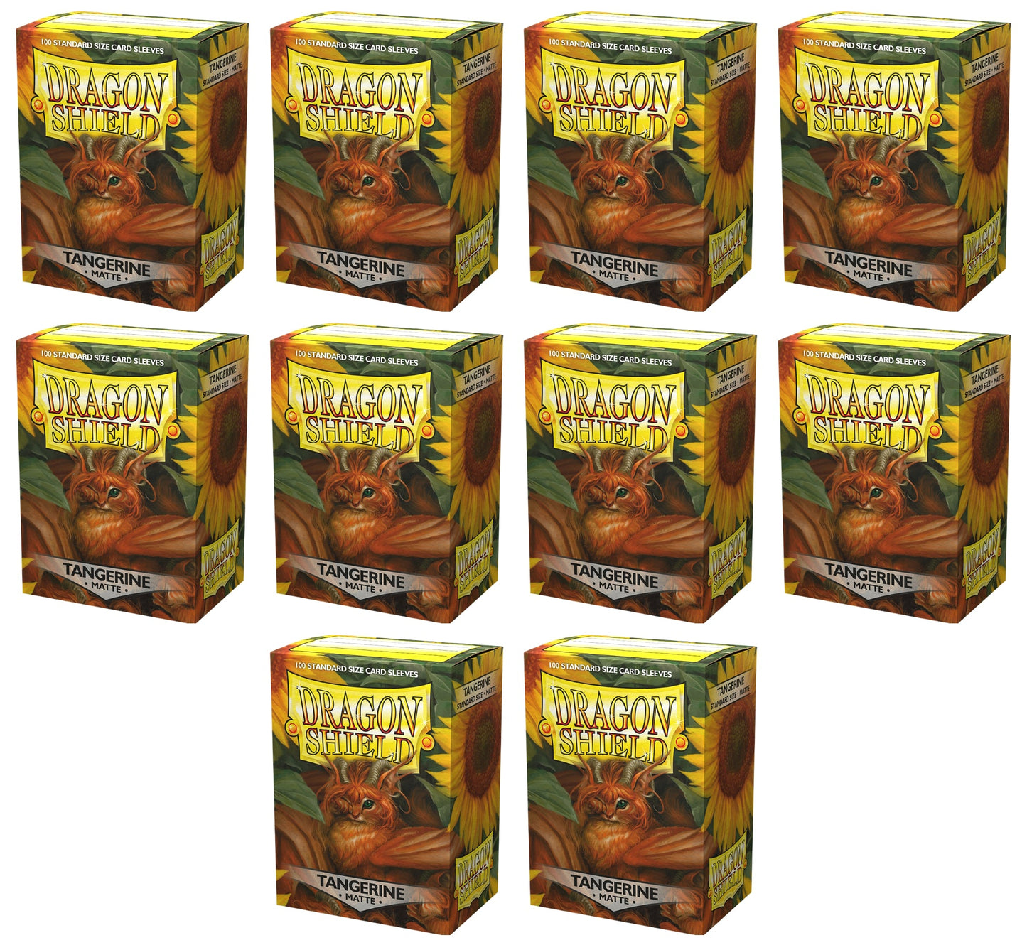 Dragon Shield Standard Size Card Game Sleeves Box - Matte Tangerine