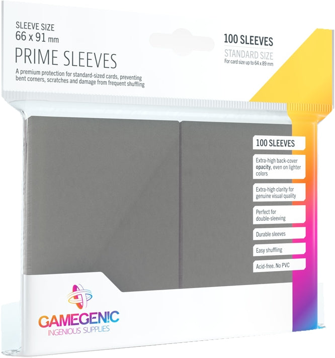 Gamegenic Prime Standard Size Card Game Sleeves Box - Dark Gray