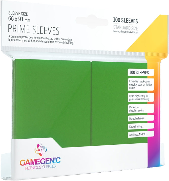 Gamegenic Prime Standard Size Card Game Sleeves Box - Green