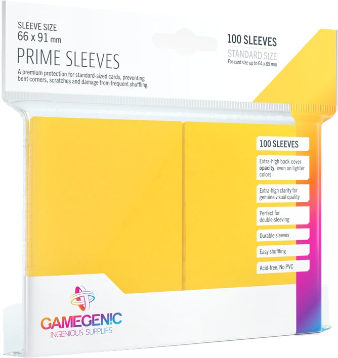 Gamegenic Prime Standard Size Card Game Sleeves Box - Yellow