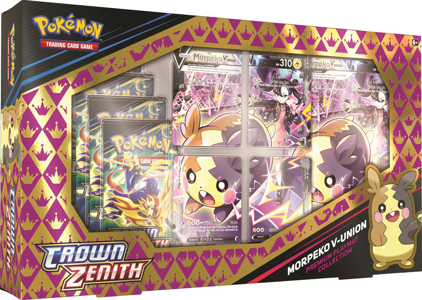 Pokemon TCG: Crown Zenith Morpeko V-Union Premium Playmat Collection Box