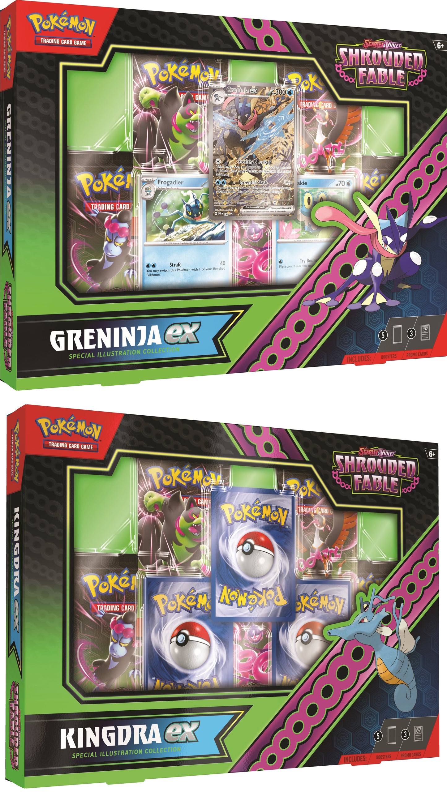 Pokemon TCG: Scarlet & Violet Shrouded Fable Kingdra EX & Greninja EX Special Illustration Case
