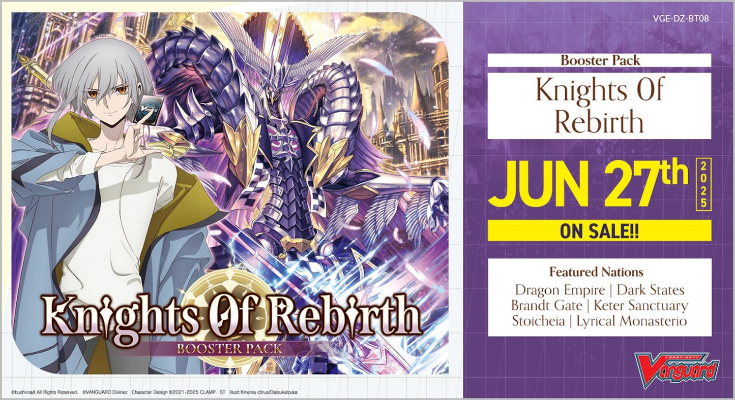 Cardfight Vanguard: Knights 0f Rebirth Booster Box Case [VGE-DZ-BT08/E Potomac Distribution Cardfight Vanguard: Knights 0f Rebirth Booster Box Case [VGE-DZ-BT08/E Potomac Distribution