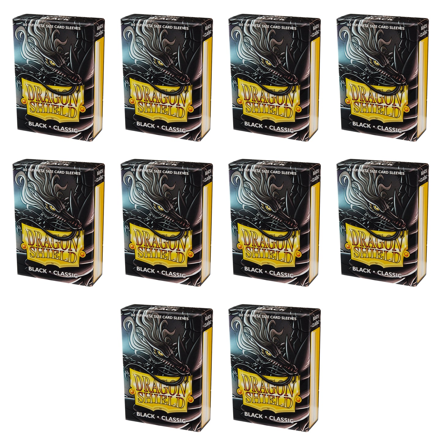 Dragon Shield Japanese Size Card Sleeves Box - Classic Black [10 packs]
