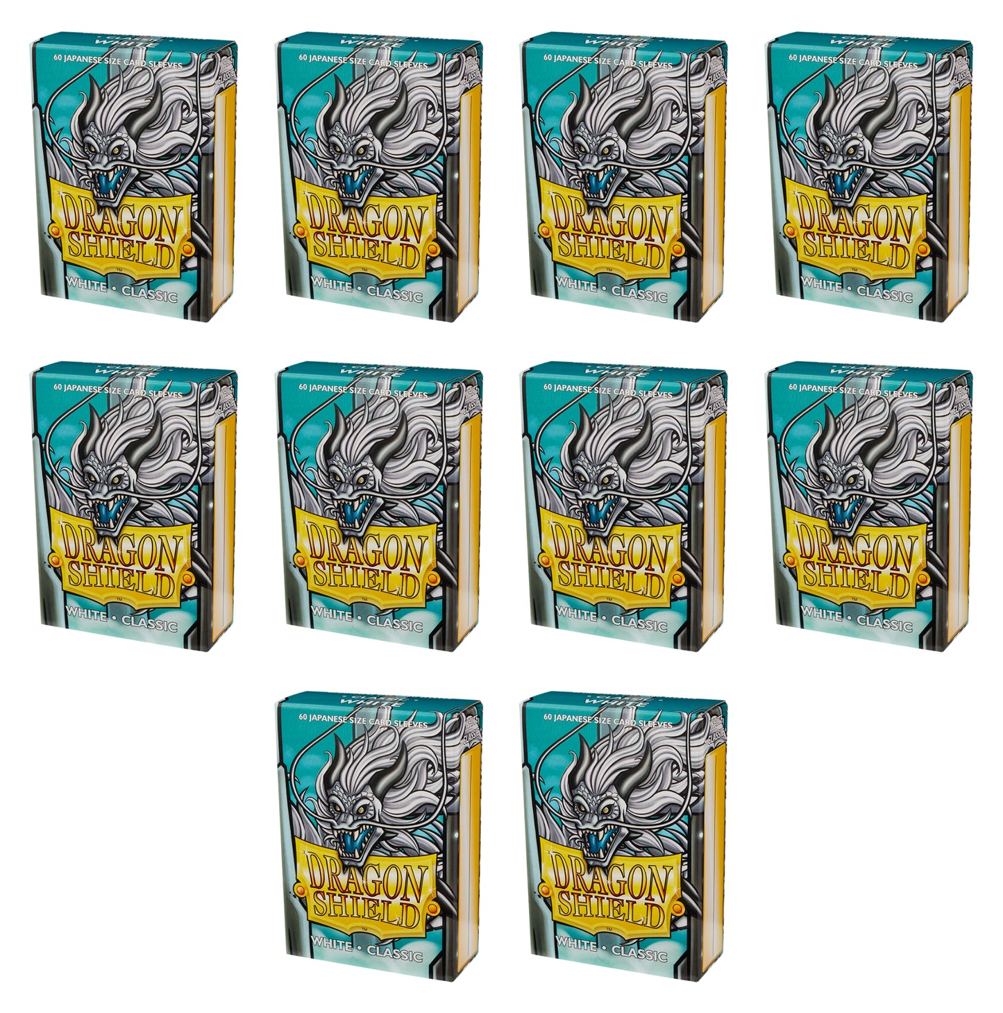 Dragon Shield Japanese Size Card Sleeves Box - Classic White [10 packs]