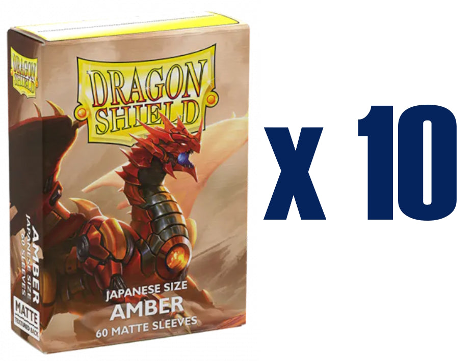 Dragon Shield Japanese (Yu-Gi-Oh Size) Card Sleeves Box - Matte Amber [10 packs]