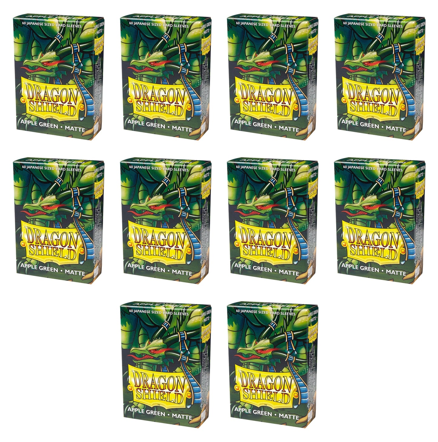Dragon Shield Japanese (Yu-Gi-Oh Size) Card Sleeves Box - Matte Apple Green [10 packs]