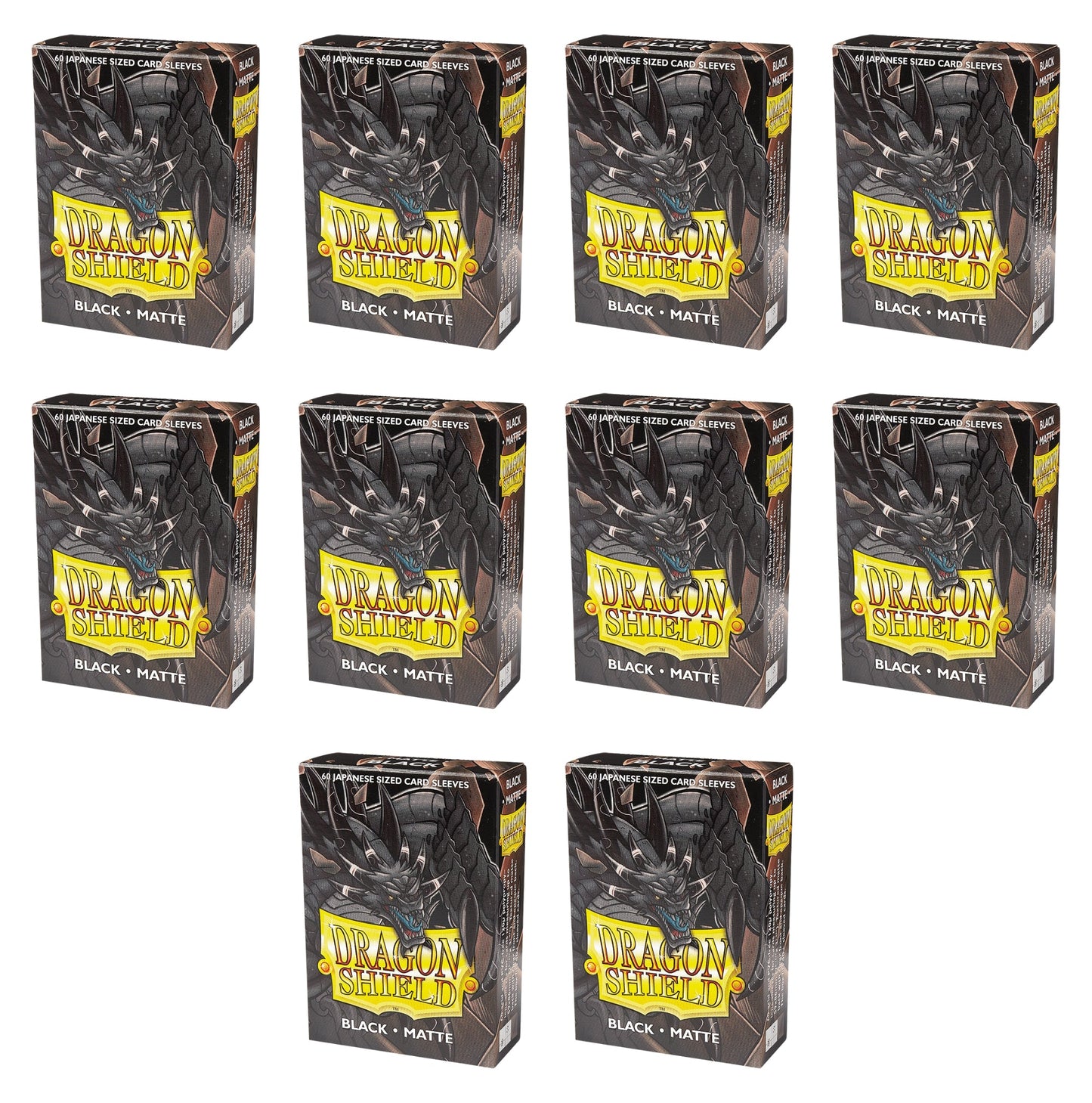 Dragon Shield Japanese (Yu-Gi-Oh Size) Card Sleeves Box - Matte Black [10 packs]