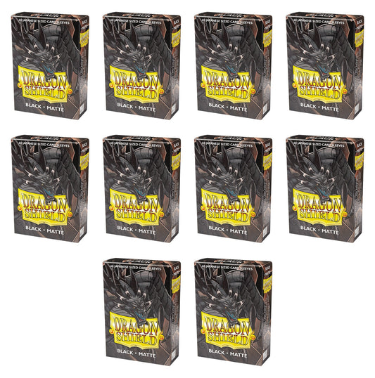 Dragon Shield Japanese (Yu-Gi-Oh Size) Card Sleeves Box - Matte Black [10 packs]