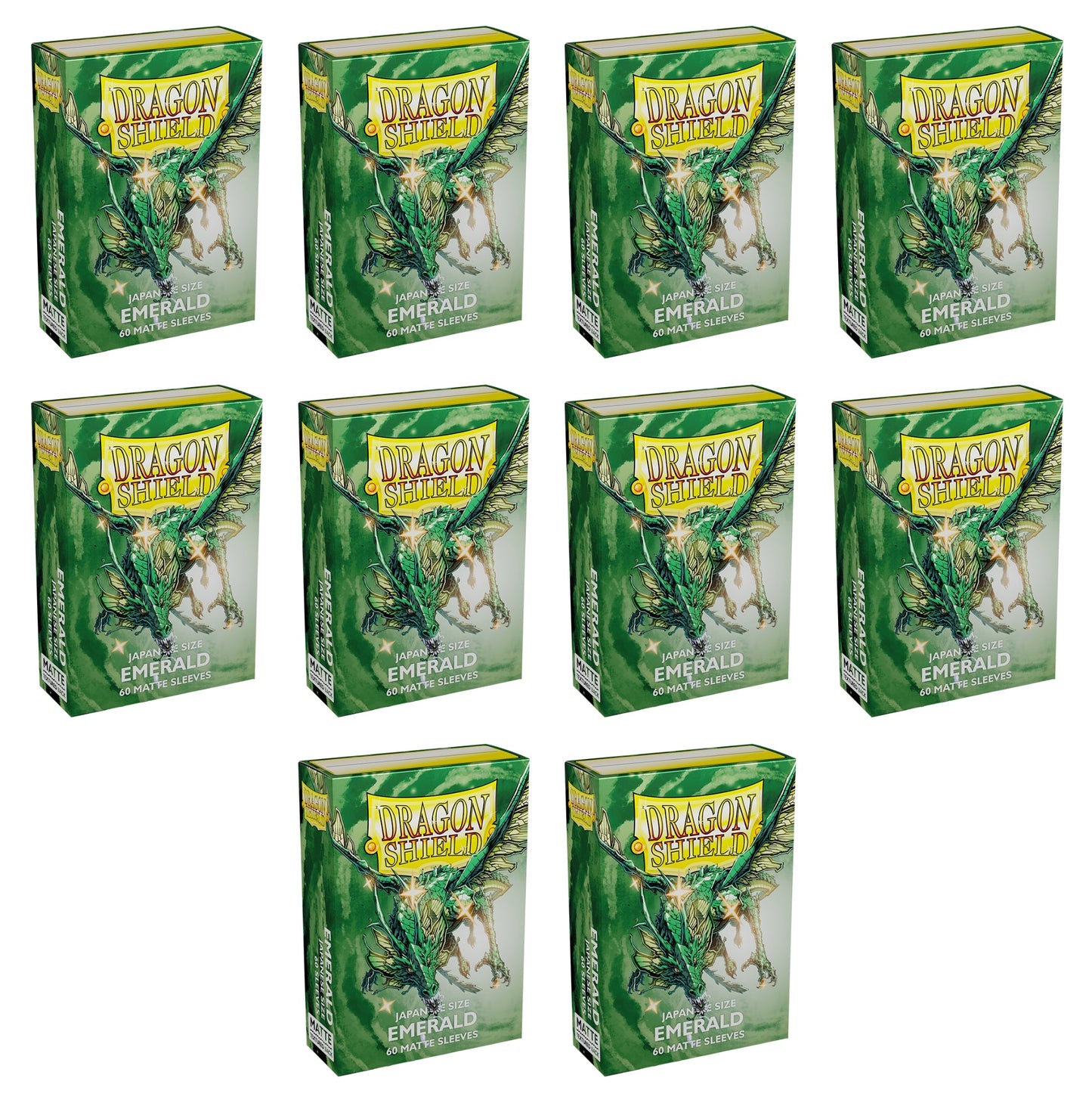 Dragon Shield Japanese (Yu-Gi-Oh Size) Card Sleeves Box - Matte Emerald [10 packs]