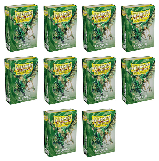 Dragon Shield Japanese (Yu-Gi-Oh Size) Card Sleeves Box - Matte Emerald [10 packs]