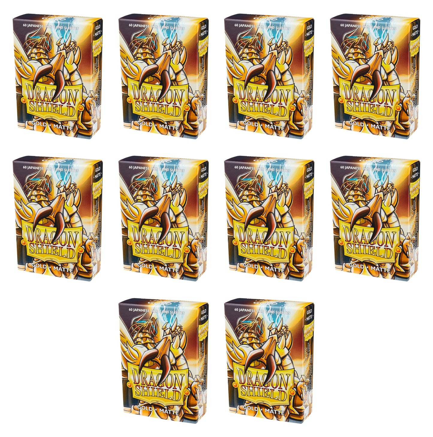 Dragon Shield Japanese (Yu-Gi-Oh Size) Card Sleeves Box - Matte Gold [10 packs]