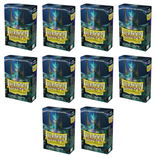 Dragon Shield Japanese Size Card Sleeves Box - Matte Jade [10 packs]
