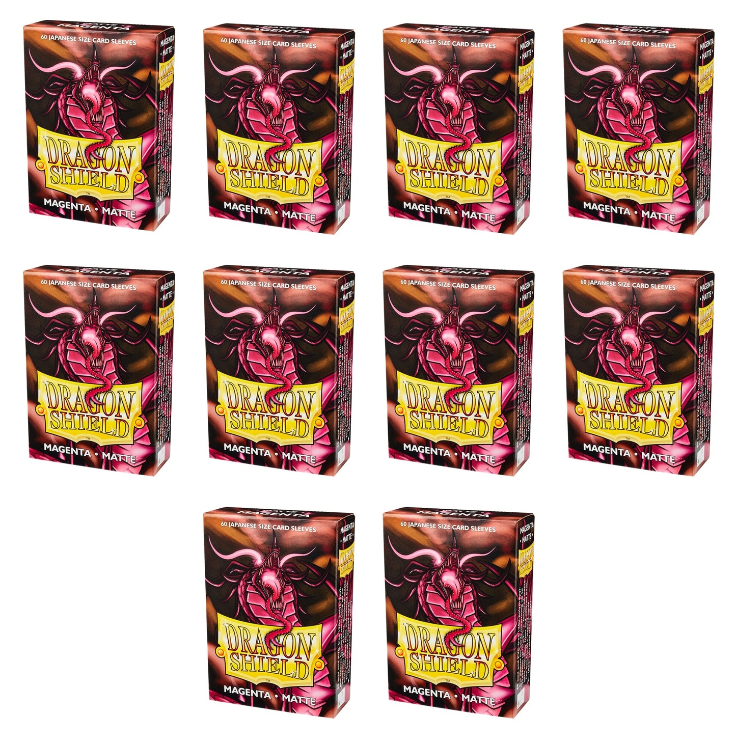 Dragon Shield Japanese Size Card Sleeves Box - Matte Magenta [10 packs]