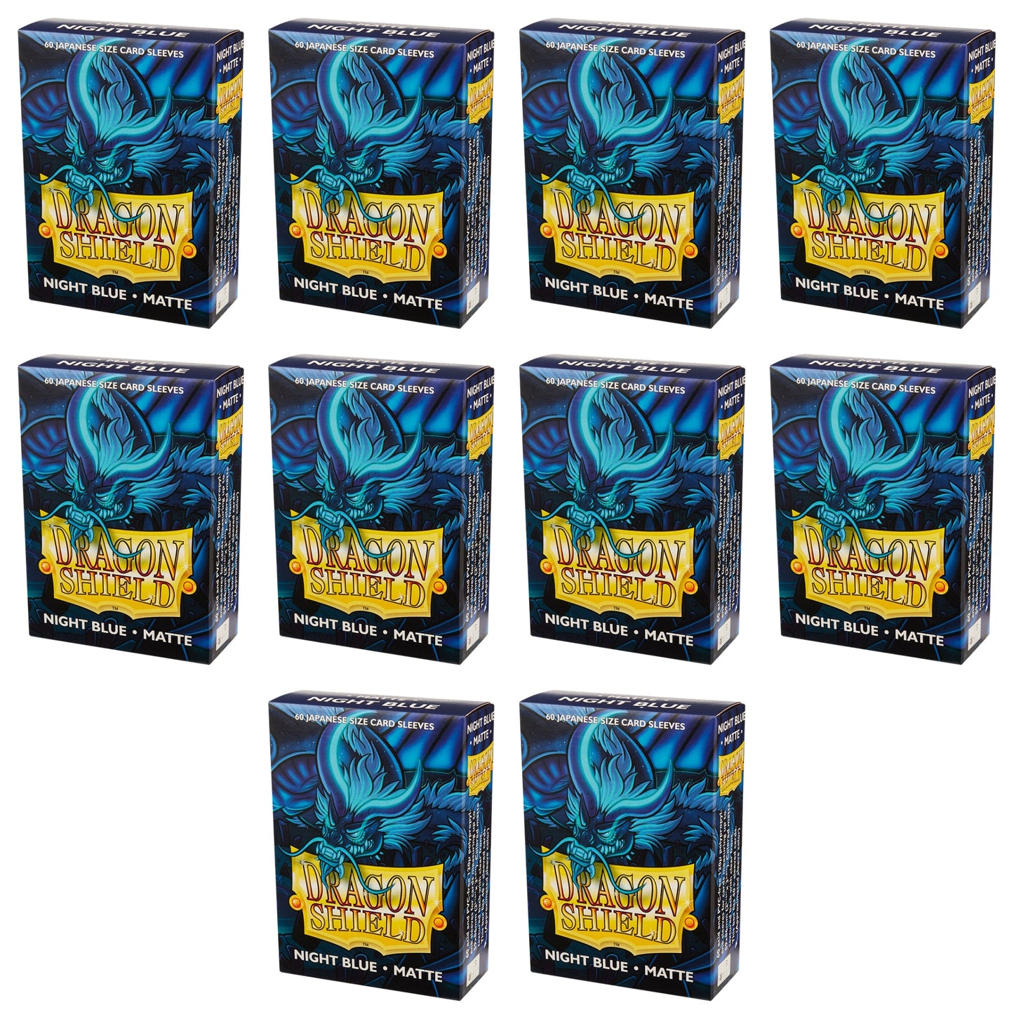 Dragon Shield Japanese (Yu-Gi-Oh Size) Card Sleeves Box - Matte Night Blue [10 packs]