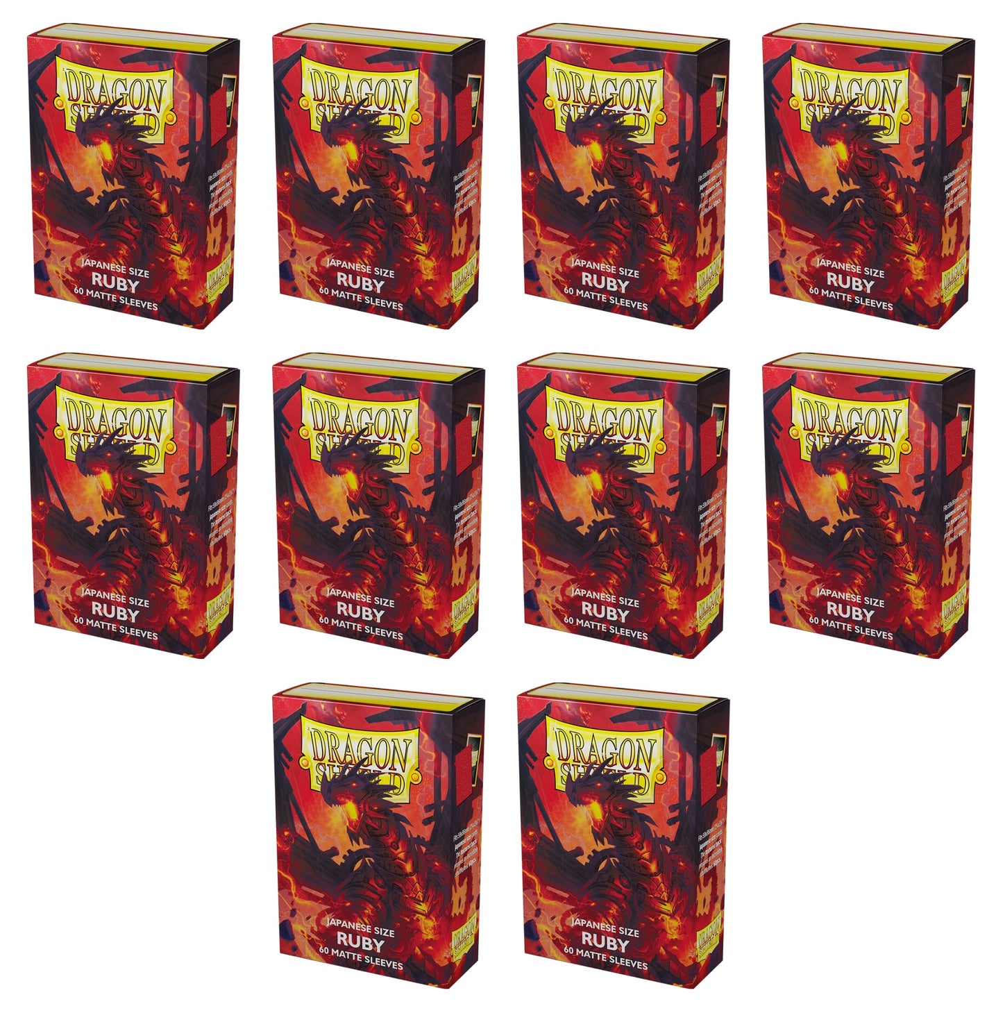 Dragon Shield Japanese (Yu-Gi-Oh Size) Card Sleeves Box - Matte Ruby [10 packs]