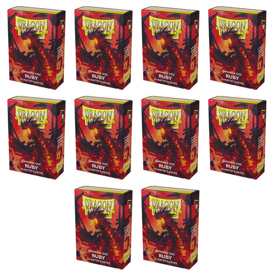 Dragon Shield Japanese (Yu-Gi-Oh Size) Card Sleeves Box - Matte Ruby [10 packs]
