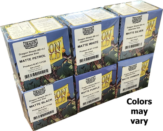 Dragon Shield Japanese (Yu-Gi-Oh Size) Card Sleeves Case - Matte Mixed Colors [6 boxes]