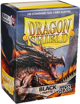 Dragon Shield Standard Size Card Game Sleeves Pack - Matte Black Non-Glare Amina