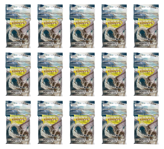 Dragon Shield Perfect Fit Sleeves Case - Clear Topload [6 boxes/90 packs]