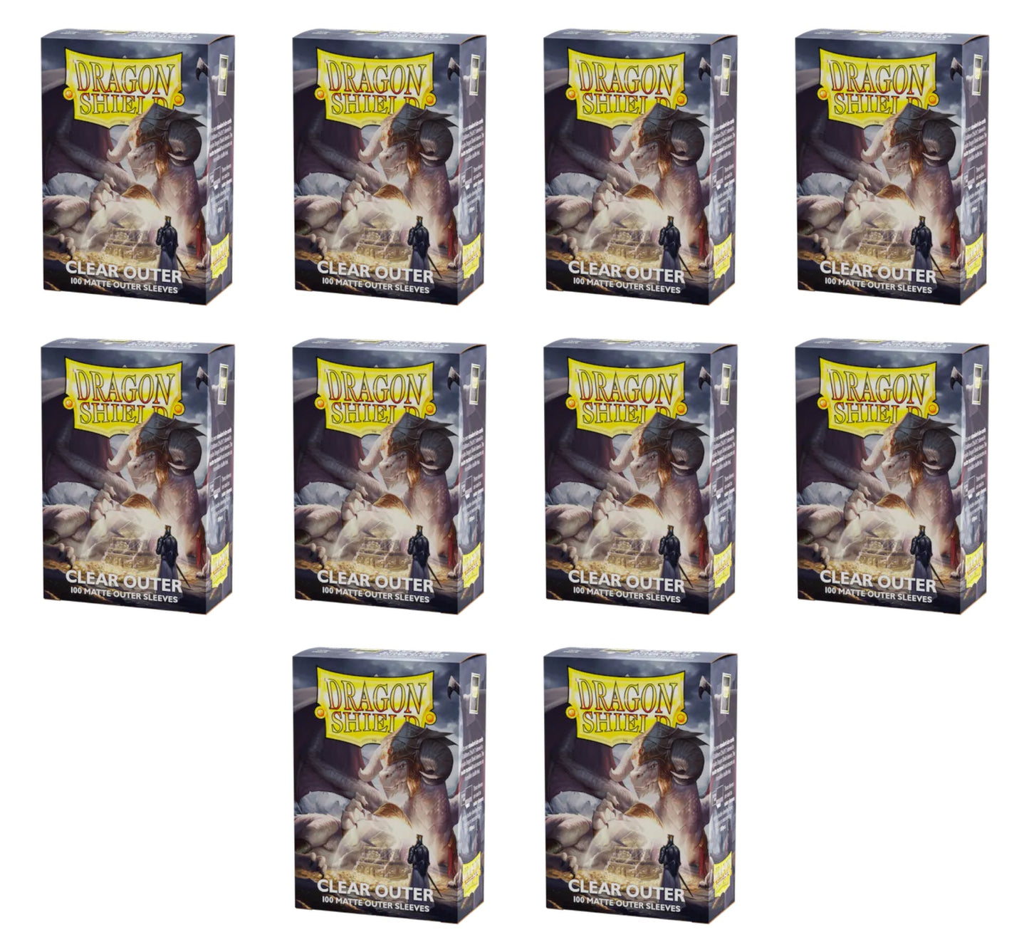 Dragon Shield Standard Size Matte Clear Outer Sleeves Case [50 packs]