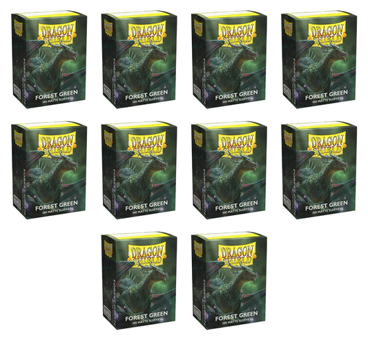 Dragon Shield Standard Size Card Game Sleeves Box - Matte Forest Green