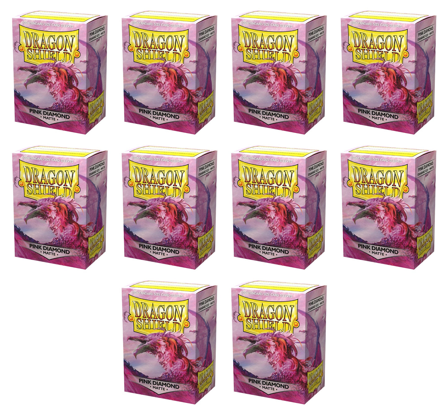 Dragon Shield Standard Size Card Game Sleeves Box - Matte Pink Diamond