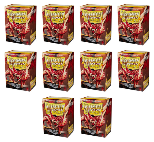 Dragon Shield Standard Size Card Game Sleeves Box - Matte Ruby