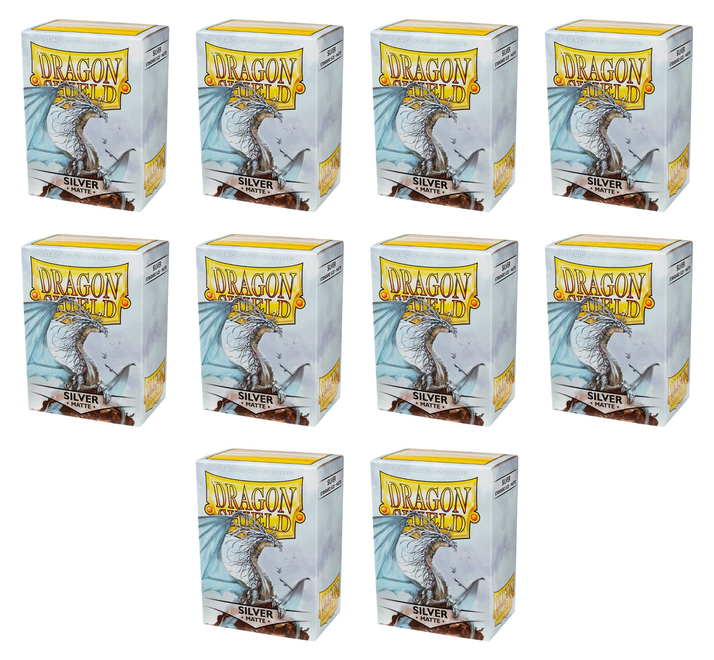 Dragon Shield Standard Size Card Game Sleeves Box - Matte Silver