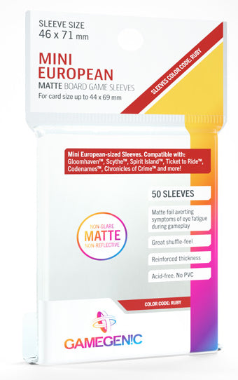 Gamegenic Matte Board Game Sleeves Box - Mini European