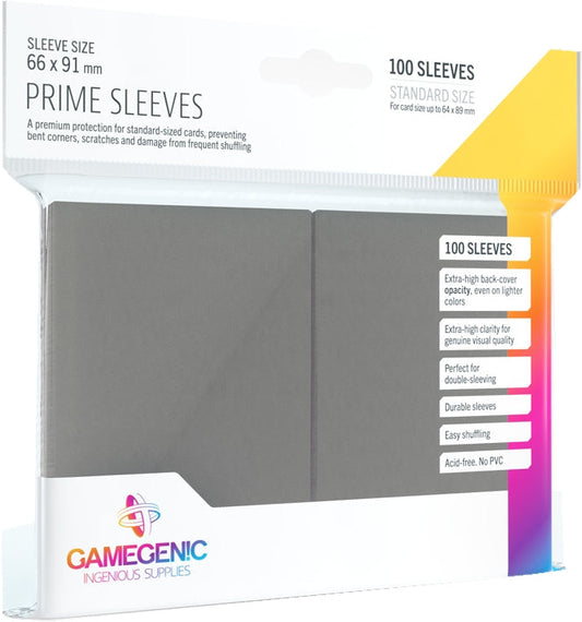 Gamegenic Prime Standard Size Card Game Sleeves Box - Dark Gray