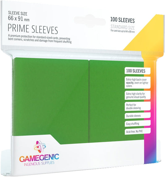 Gamegenic Prime Standard Size Card Game Sleeves Box - Green
