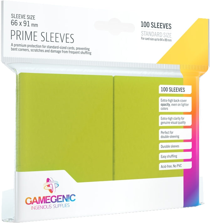 Gamegenic Prime Standard Size Card Game Sleeves Box - Lime Green