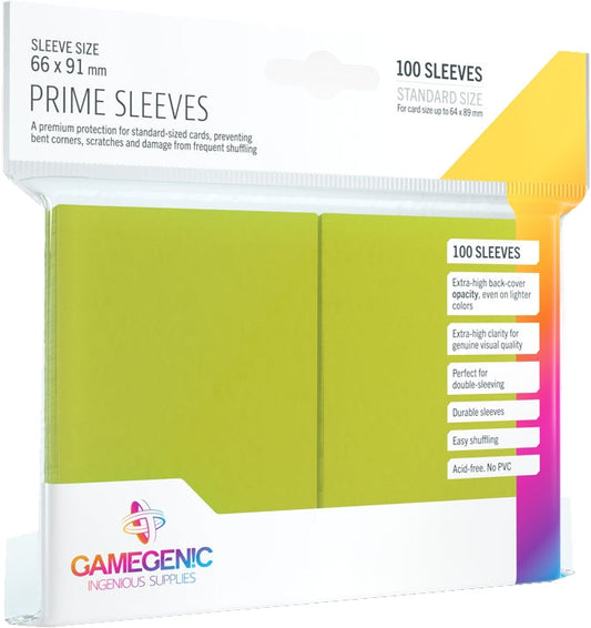 Gamegenic Prime Standard Size Card Game Sleeves Box - Lime Green