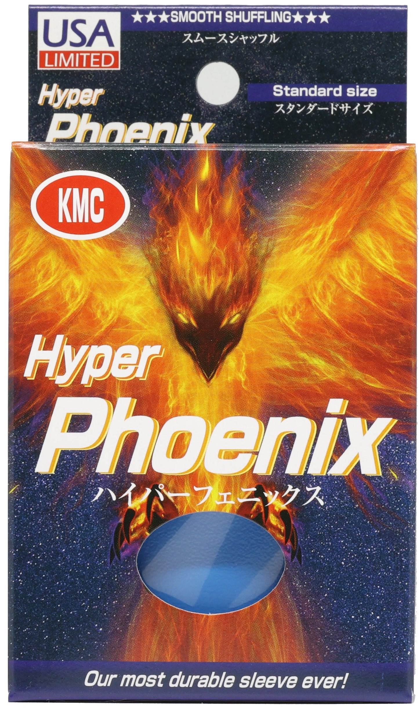 KMC Hyper Phoenix 100 ct. Standard Size Sleeves - Blue [10 packs]