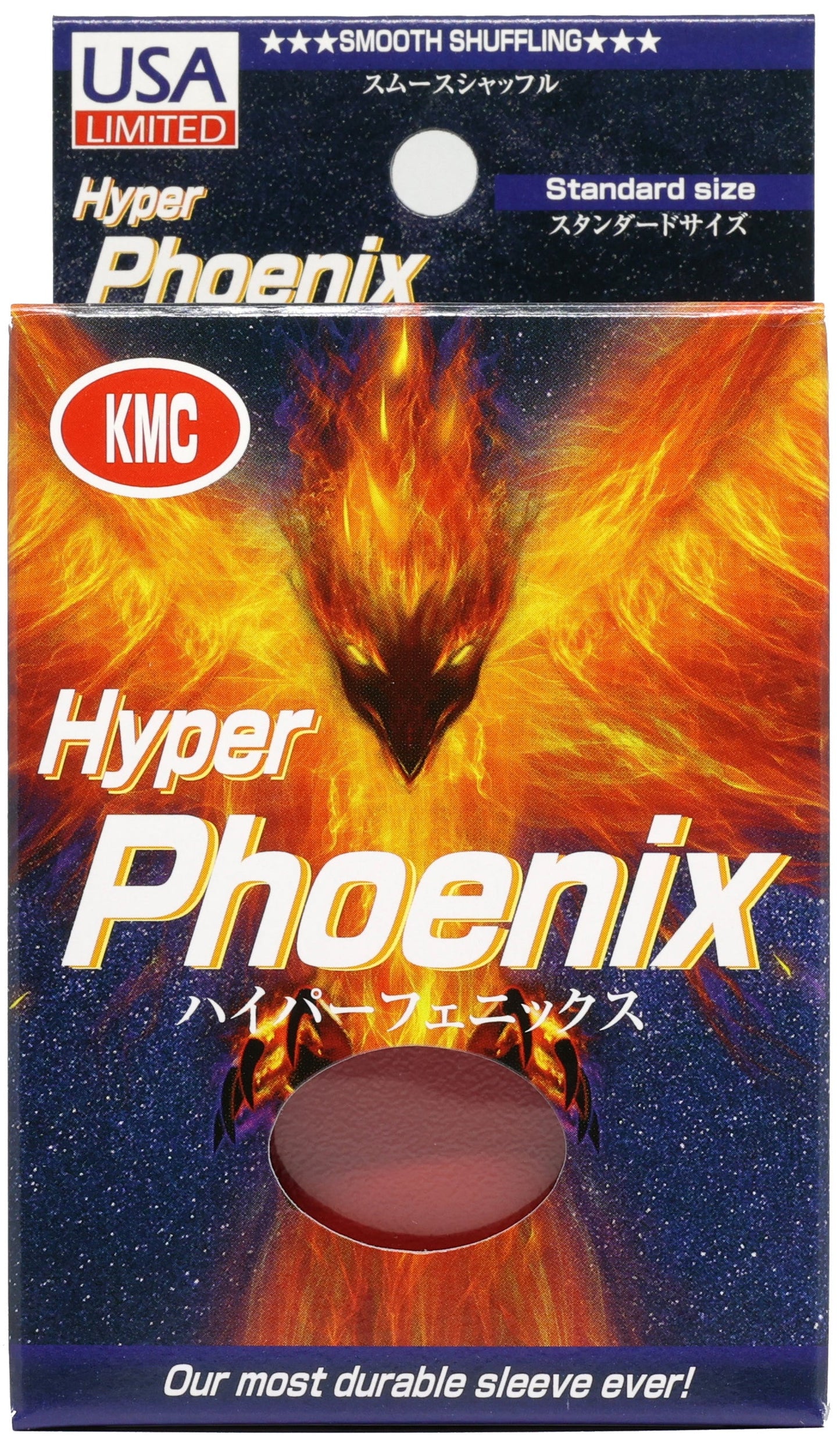 KMC Hyper Phoenix 100 ct. Standard Size Sleeves - Red Pack