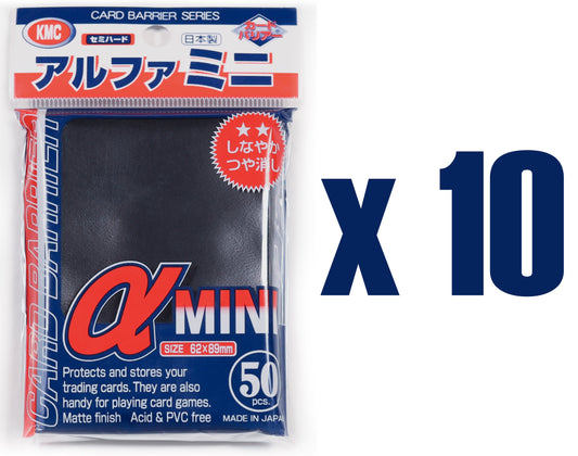 KMC Card Barrier Series Mini Size Sleeves - Super Alpha Black [10 packs]