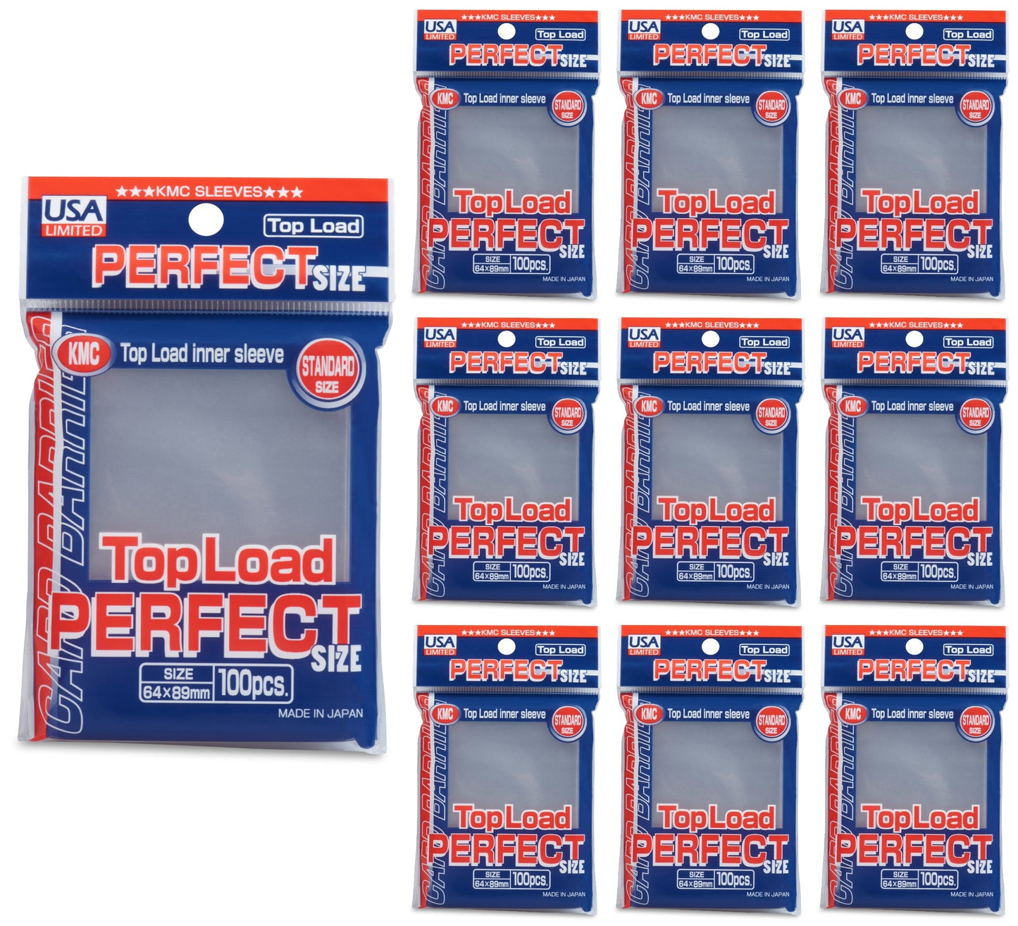 KMC Standard Size Sleeves - Perfect Size (Perfect Fit) [10 packs]