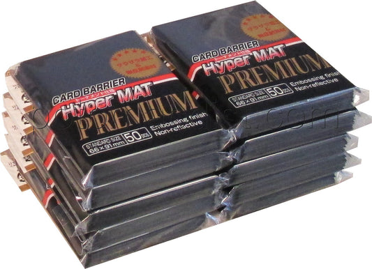 KMC Card Barrier Mat Series Standard Size Sleeves - Premium Hyper Matte Black [10 packs]