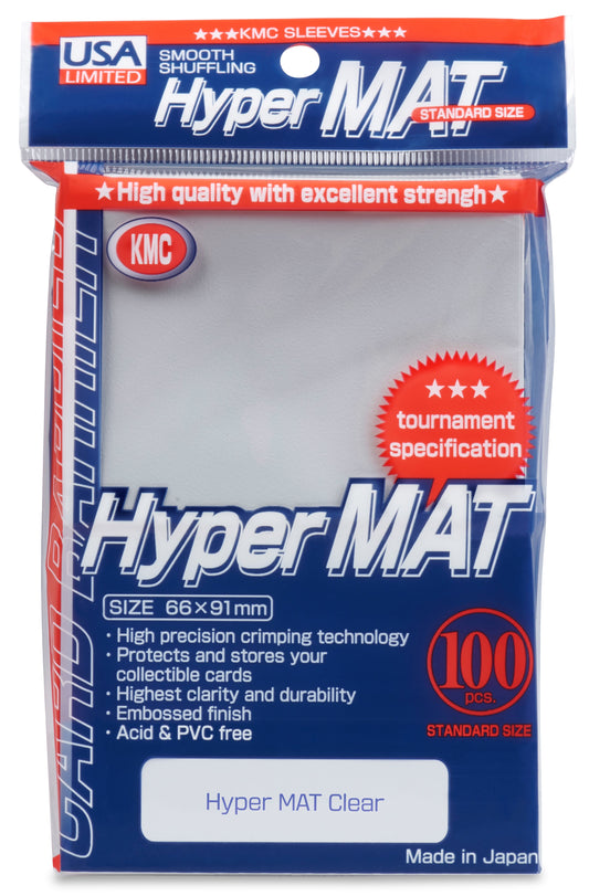 KMC Hyper Matte USA 100 ct. Standard Size Sleeves - Clear Case [24 packs]