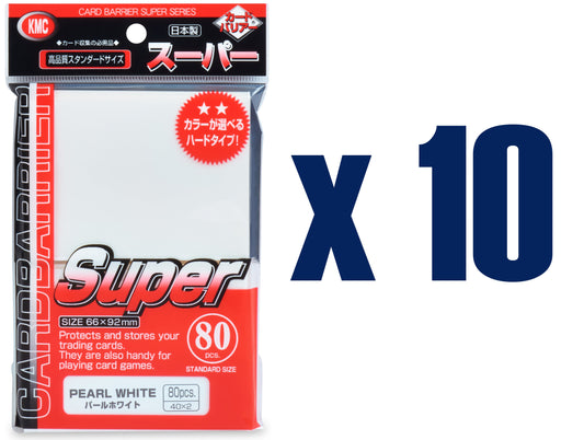 KMC Card Barrier Super Series Standard Size Sleeves - Pearl White [10 packs]