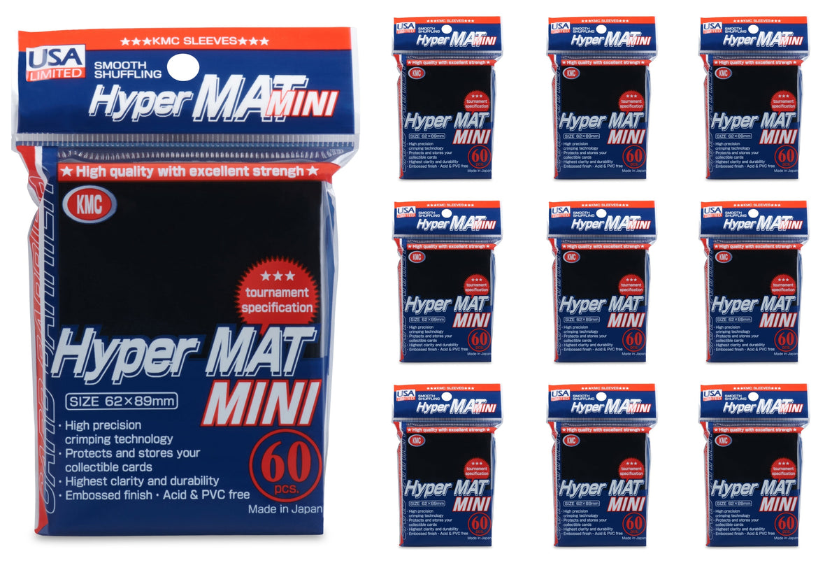 Hyper Size KMC Card Barrier Hyper Mat Mini Yu-Gi-Oh Size Sleeves - Hyper Matte Bl ...