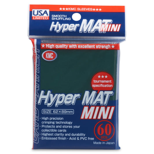 KMC Card Barrier Hyper Mat Mini Yu-Gi-Oh Size Sleeves Pack - Hyper Matte Green