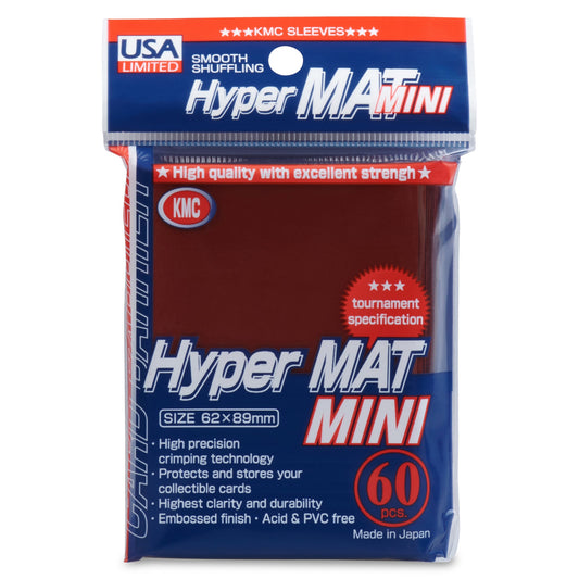 KMC Card Barrier Hyper Mat Mini Yu-Gi-Oh Size Sleeves Pack - Hyper Matte Red