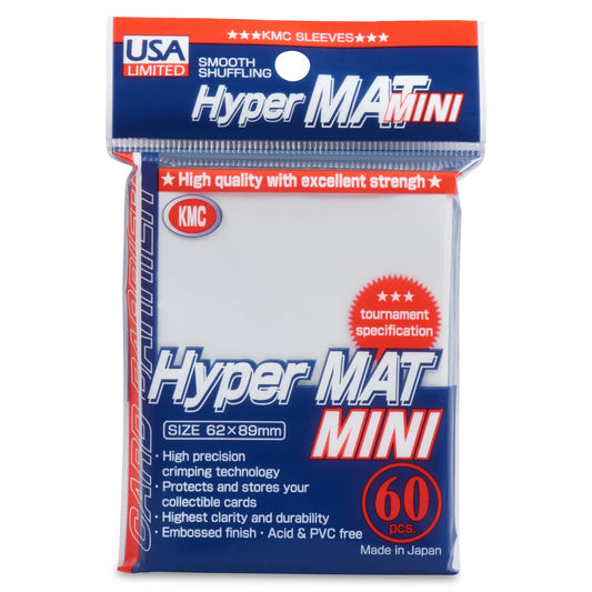 KMC Card Barrier Hyper Mat Mini Yu-Gi-Oh Size Sleeves - Hyper Matte White [5 Packs]