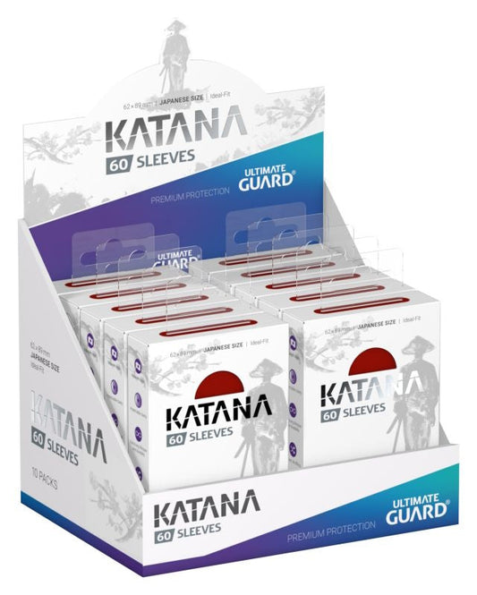 Ultimate Guard Katana Japanese Size Red Sleeves Box [10 packs]