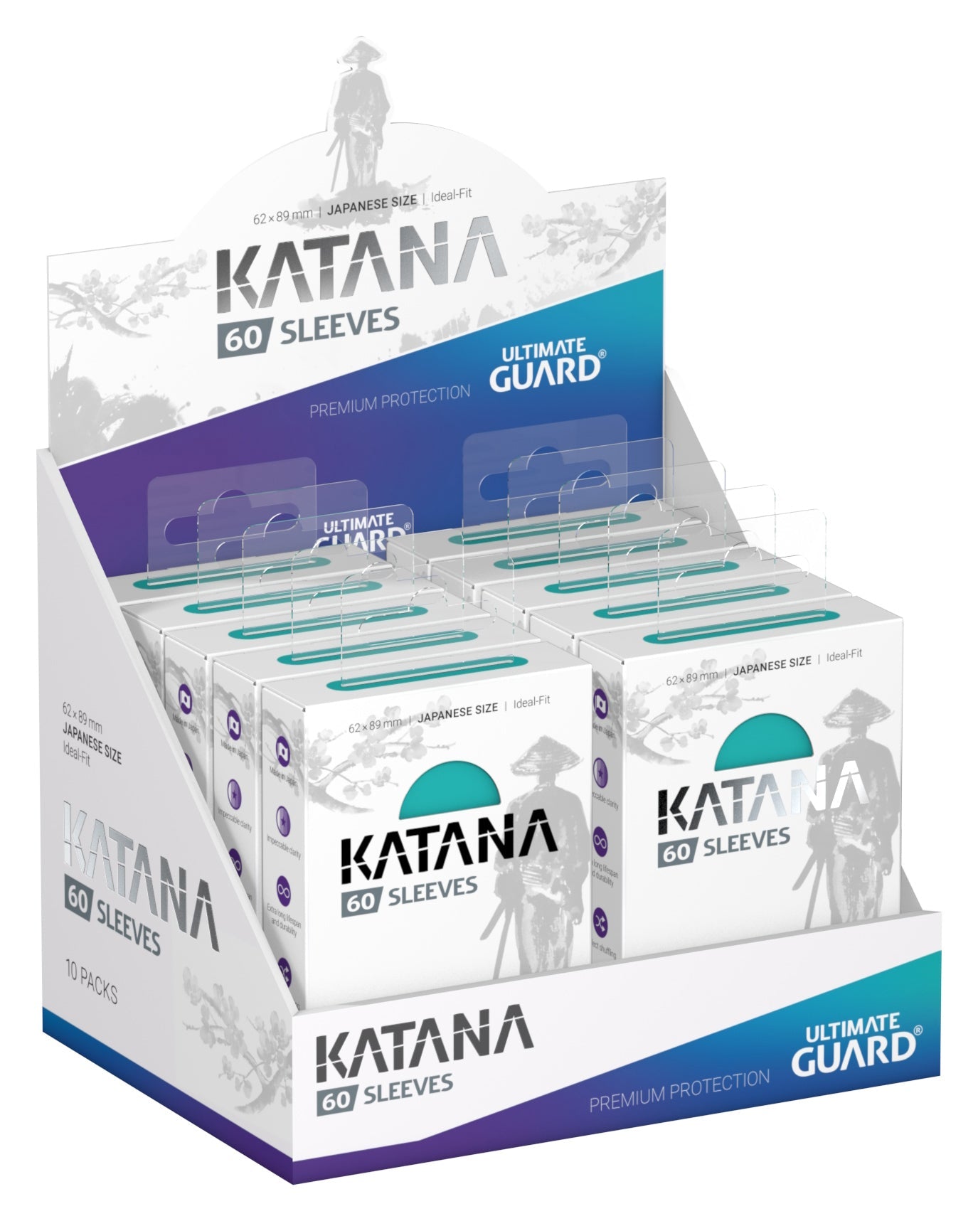 Ultimate Guard Katana Japanese Size Turquoise Sleeves Box [10 packs]