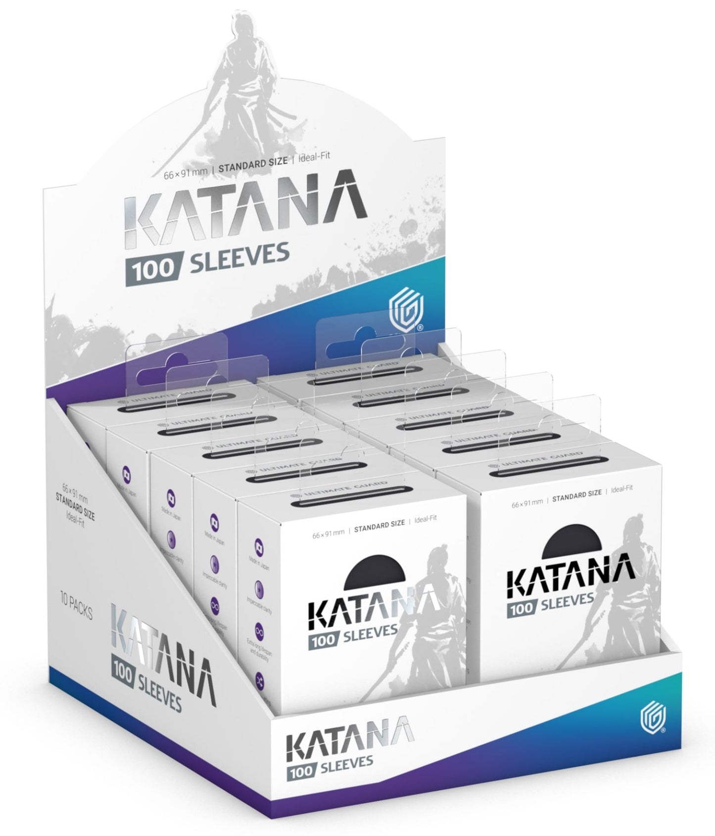 Ultimate Guard Katana Standard Size Obsidian Shard Sleeves Box [10 packs]